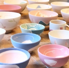 Unglasierte Schalen Müslischalen bunt