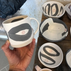 Work in Progress bemalte Keramiken