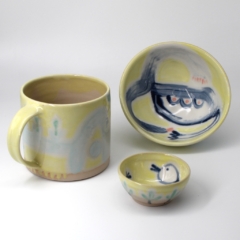 Geschirrset in Gelb Geschirrset in Gelb